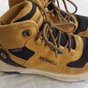 Merrell Boys Ontario 85 MK262657 Brown Waterproof Hiking Boots Size 4 M
